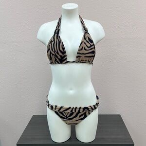 Zebra Print Halter Bikini